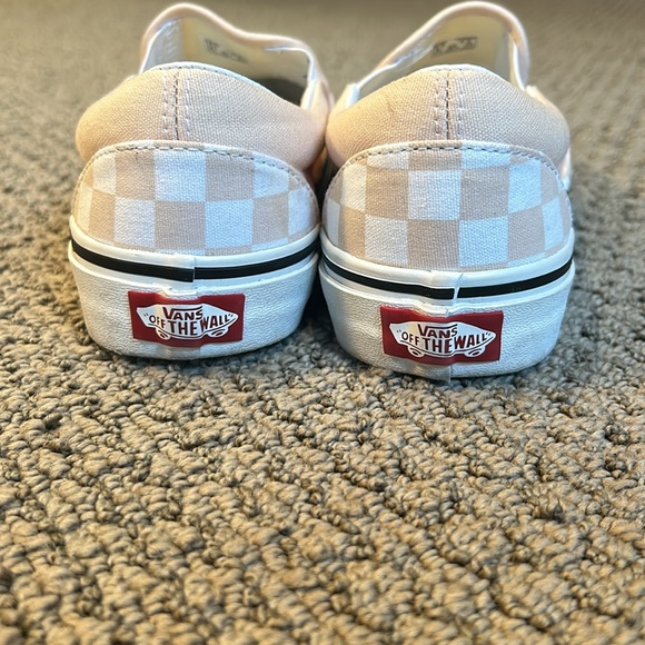 Vans Slip-On Peach Colored Checkerboard Women's Size 6.5 WORN ONLY A FEW TIMES - Picture 4 of 7